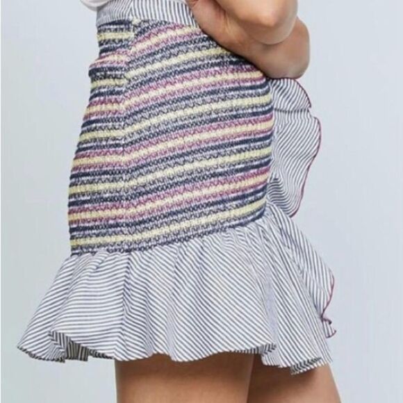New Parker ruffle mini Skirt in Blue and pink Sz 10 - Picture 3 of 16